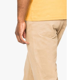 pantalon homme 5 poches coupe regular en toile unie brun1623101_2