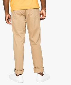 pantalon homme 5 poches coupe regular en toile unie brun1623101_3