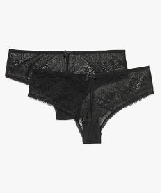 GEMO Lot de 2 shorties dentelle Noir