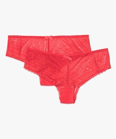 GEMO Lot de 2 shorties dentelle Rouge