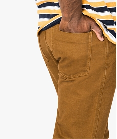 pantalon homme 5 poches coupe regular en toile unie orange3886201_2