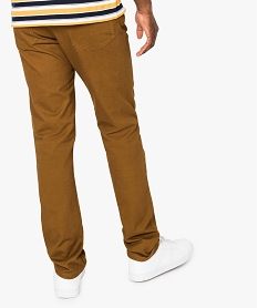 pantalon homme 5 poches coupe regular en toile unie orange3886201_3