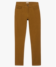 pantalon homme 5 poches coupe regular en toile unie orange3886201_4