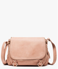 sac femme forme besace avec details zippes rose standard sacs bandouliere5698801_1