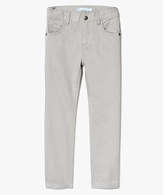 pantalon twill 5 poches avec taille reglable gris pantalons5953201_1