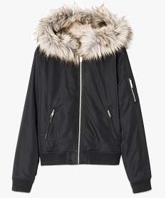 blouson bomber   avec capuche noir manteaux6578401_4