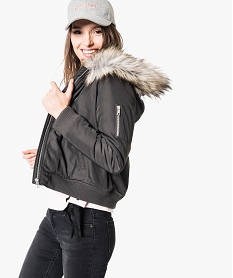 blouson bomber   avec capuche gris6578601_1