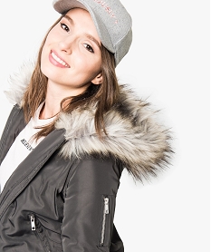 blouson bomber   avec capuche gris manteaux6578601_2