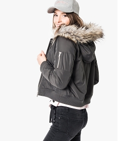 blouson bomber   avec capuche gris manteaux6578601_3