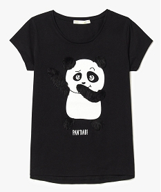 GEMO Tee-shirt animal à empiècemts Noir