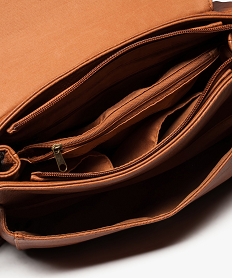sac femme forme besace avec details zippes brun6886301_3