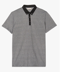 polo a manches courtes col chemise gris7125701_4