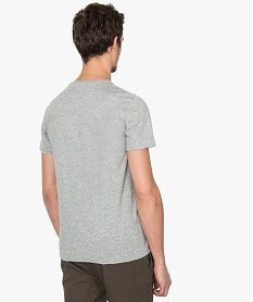 tee-shirt a manches courtes avec inscription sur lavant gris tee-shirts7157601_3
