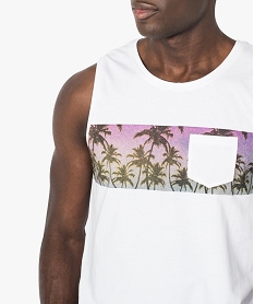 debardeur a grande rayure imprimee palmiers blanc tee-shirts7164201_2