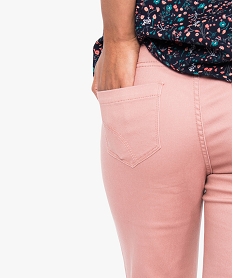 pantalon slim uni 5 poches en stretch rose pantalons7216801_2