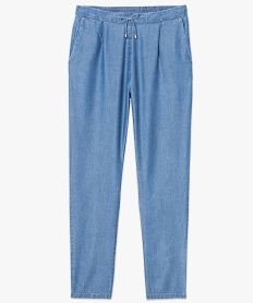 pantalon ample en tencel bleu pantalons7218101_4
