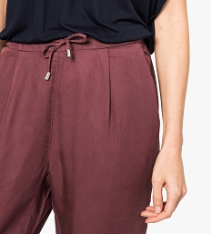 pantalon en tencel taille elastiquee rose pantalons7218301_2