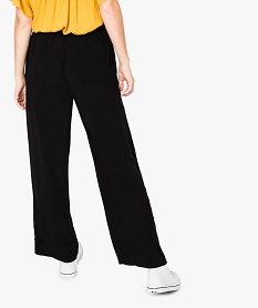 pantalon en toile unie avec taille elastiquee noir pantalons7220601_3