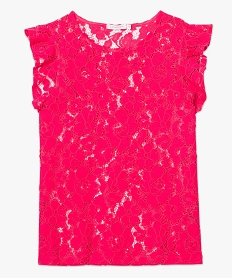 tee-shirt transparent en dentelle fleurie rose blouses7228601_4