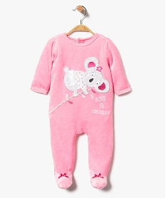 GEMO Pyjama dors-bien en velours avec motif koala Rose