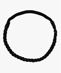 GEMO Headband en élastique tressé pailleté Noir