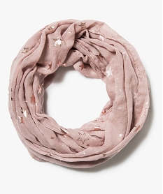 GEMO Foulard snood imprimé étoiles brillantes Rose