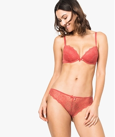 GEMO Culotte femme en dentelle et tulle (lot de 2) Rouge