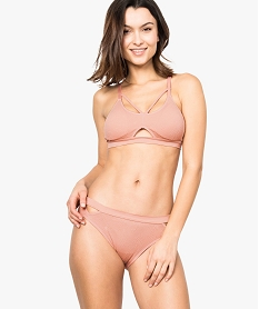 GEMO Slip uni en maille gaufrée Rose