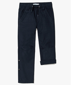 pantalon taille elastiquee retroussable mi-mollet bleu pantalons7453201_2