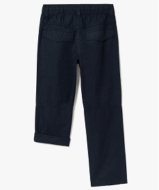 pantalon taille elastiquee retroussable mi-mollet bleu pantalons7453201_3