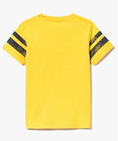 tee-shirt a manches courtes avec motif moto jaune7461701_3
