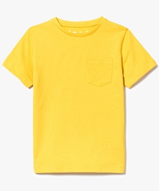tee-shirt garcon uni a manches courtes en coton bio jaune7462201_1