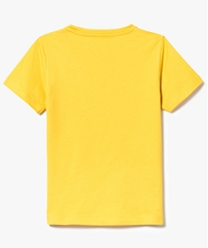 tee-shirt garcon uni a manches courtes en coton bio jaune7462201_2