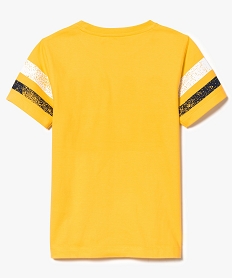 tee-shirt a manches courtes imprime sur lavant jaune7462801_2
