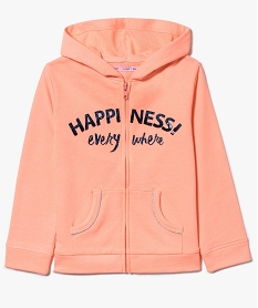 GEMO Sweat zippé à capuche avec touches pailletées Rose