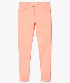 GEMO Pantalon en toile stretch bas frangés Orange