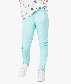 GEMO Pantalon en toile stretch bas frangés Bleu