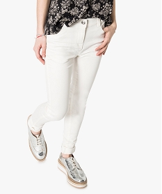 GEMO Pantalon slim uni effet plissé Beige