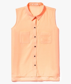 GEMO Chemise sans manches unie et fluide Orange