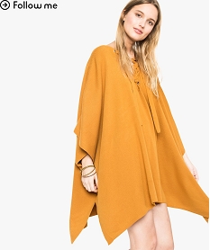 GEMO Pull oversize avec décolleté lacets Jaune