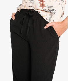 pantalon en crepe uni avec ceinture elastiquee noir7592001_2