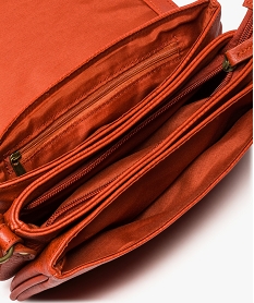 sac femme forme besace multirangement avec breloque pompon orange7738301_3