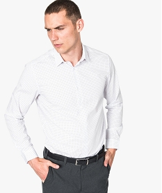 chemise regular fit a fins motifs imprime chemise manches longues7751501_1