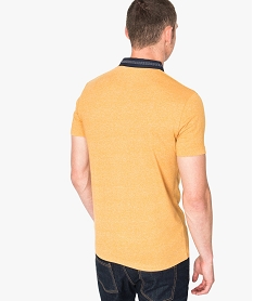 tee-shirt a manches courtes col polo a liseres fantaisie jaune polos7759901_3