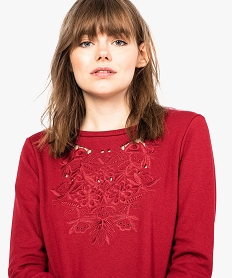 sweat a plastron brode rouge7776201_2