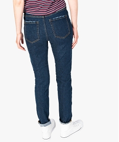 jean slim taille haute avec usures aux poches et dans le bas gris pantalons jeans et leggings7782801_3