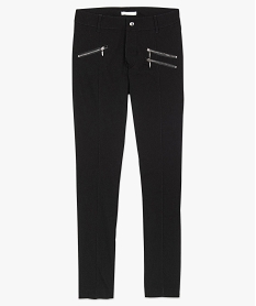 pantalon ajuste en stretch avec zips noir7788901_4