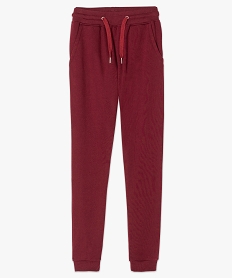 pantalon de jogging femme en jersey molletonne rouge pantalons7801101_4
