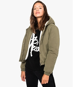 blouson femme a capuche vert7805601_1