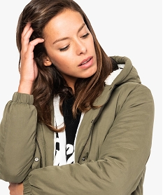 blouson femme a capuche vert7805601_2